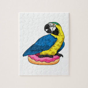 Parrot with Doughnut Jigsaw Puzzle