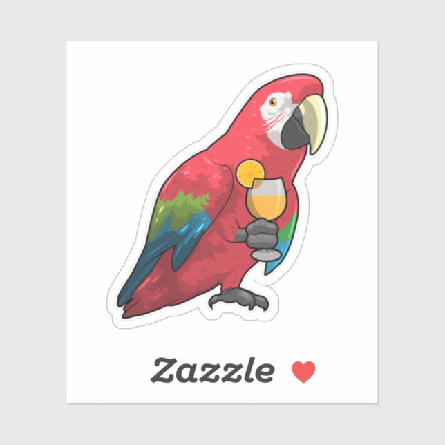 Parrot with Glass of Orange juice (Sheet)