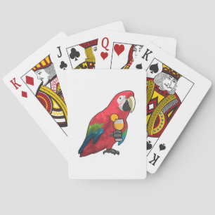 Parrot with Glass of Orange juice Playing Cards