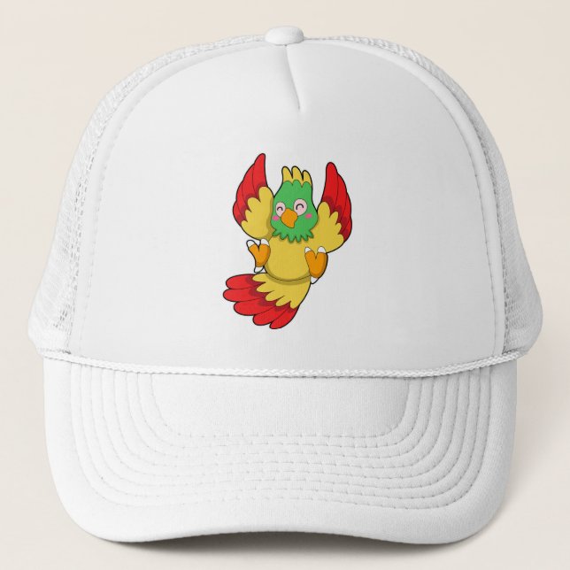 Parrot with green Head Trucker Hat (Front)