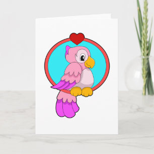 Parrot with Heart Card