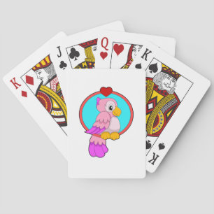 Parrot with Heart Playing Cards