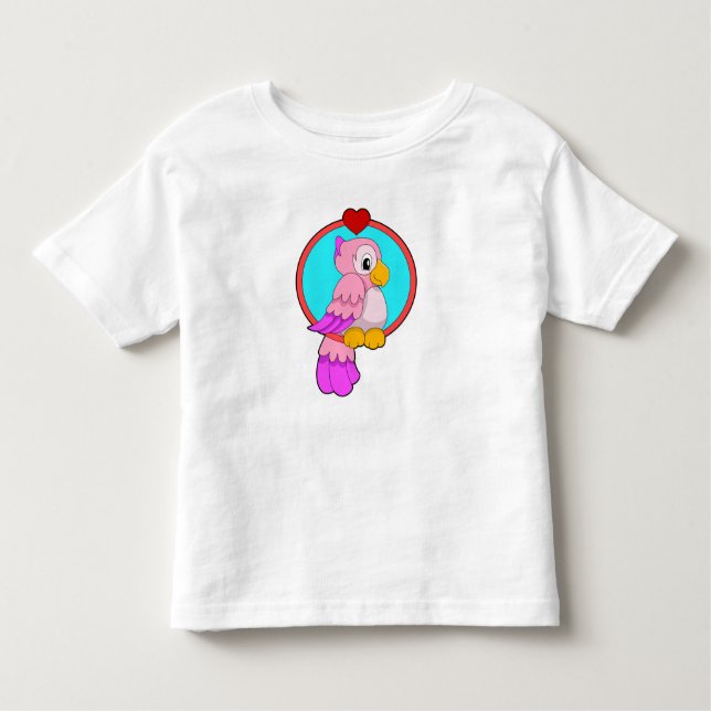 Parrot with Heart Toddler T-Shirt (Front)
