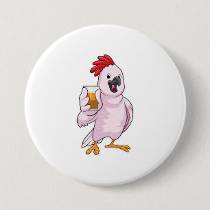 Parrot with Juice 7.5 Cm Round Badge