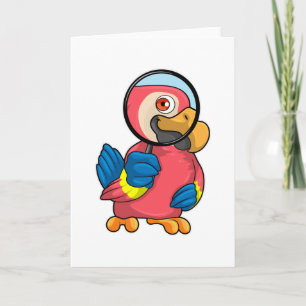 Parrot with Magnifying glass Card