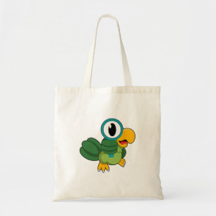 Parrot with Magnifying glass Tote Bag