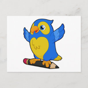 Parrot with Pencil Postcard