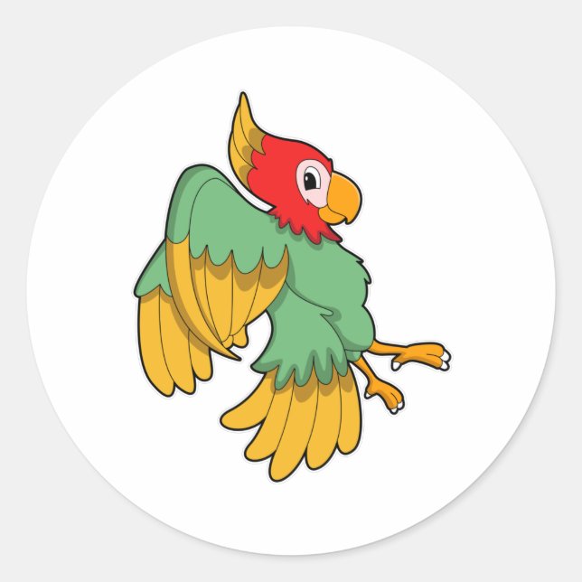 Parrot with red Head Classic Round Sticker (Front)