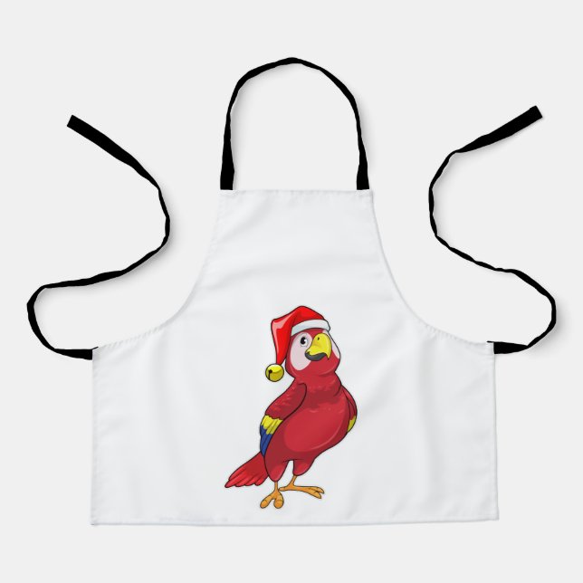 Parrot with Santa hat Apron (Front)