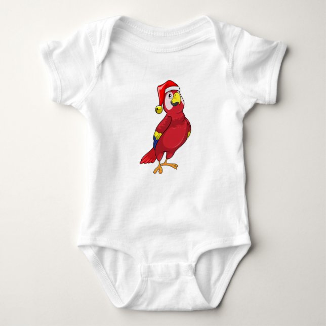 Parrot with Santa hat Baby Bodysuit (Front)