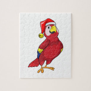 Parrot with Santa hat Jigsaw Puzzle