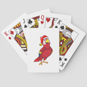 Parrot with Santa hat Playing Cards