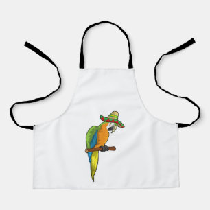 Parrot with Straw hat Apron