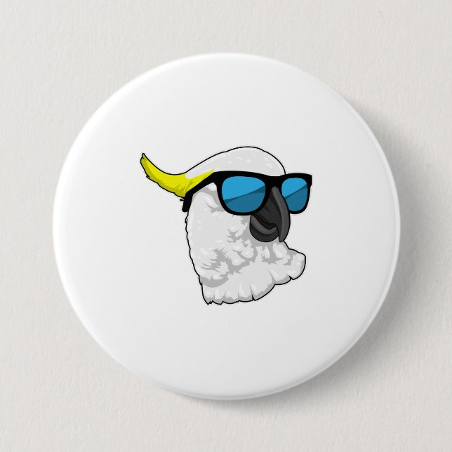 Parrot with Sunglasses 7.5 Cm Round Badge (Front)