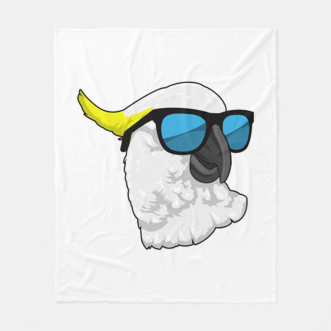 Parrot with Sunglasses Fleece Blanket (Front)