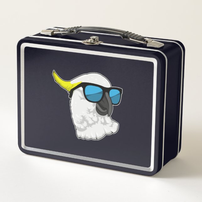 Parrot with Sunglasses Metal Lunch Box (Front)