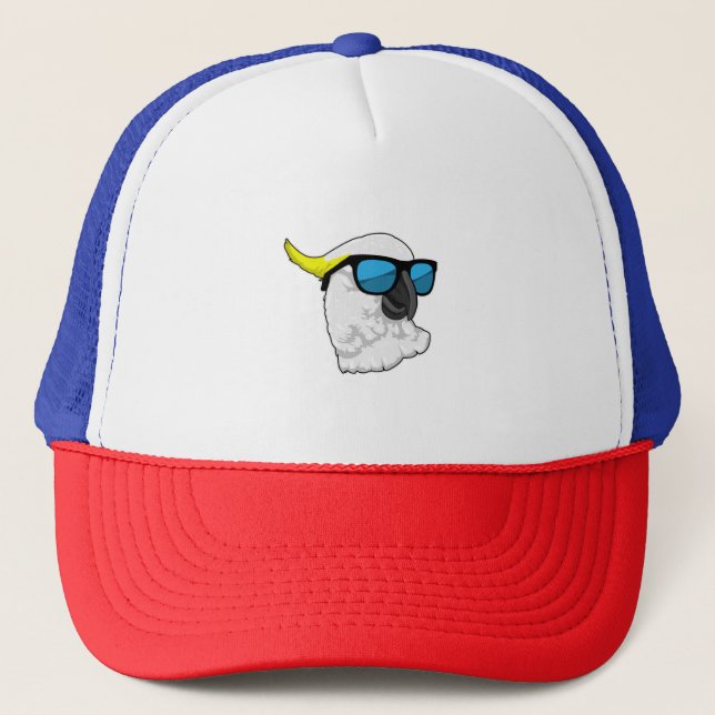 Parrot with Sunglasses Trucker Hat (Front)