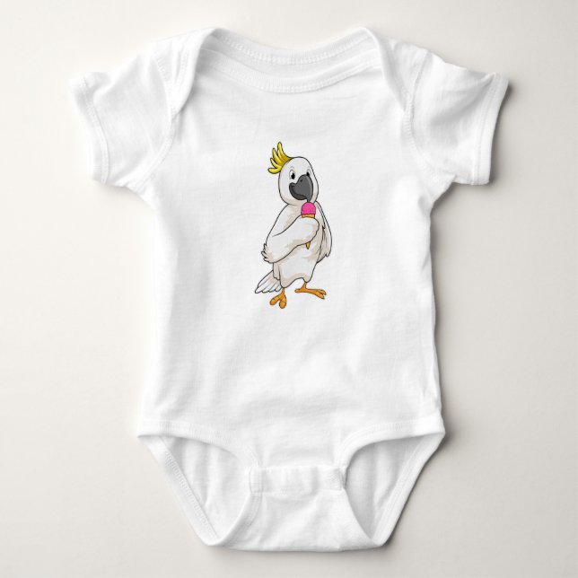 Parrot with Waffle ice cream Baby Bodysuit (Front)