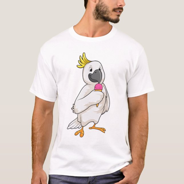 Parrot with Waffle ice cream T-Shirt (Front)