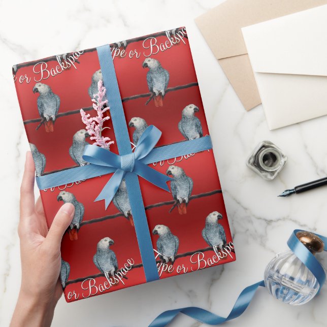 Parrot Wrapping Paper Personalised African Grey (Gifting)