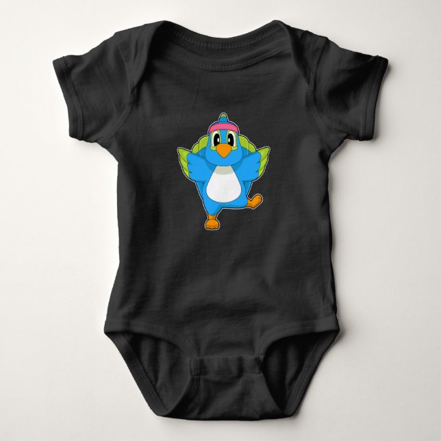 Parrot Yoga Fitness Gymnastics Baby Bodysuit (Front)