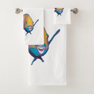 Parrotfish - Abstract Design - Cut out of photo    Bath Towel Set