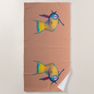 Parrotfish - Abstract Design - Cut out of photo    Beach Towel