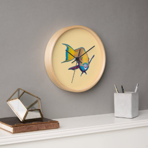 Parrotfish - Abstract Design - Cut out of photo    Clock