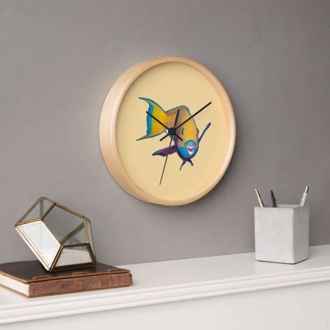 Parrotfish - Abstract Design - Cut out of photo |  Clock (Office)