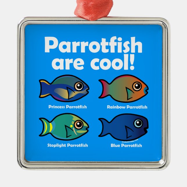 Parrotfish Are Cool! Metal Ornament (Front)