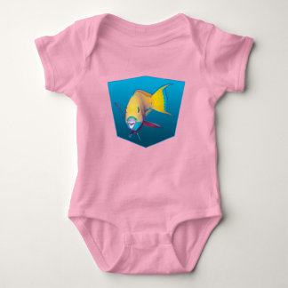 Parrotfish - Design gradient blue background | Baby Bodysuit