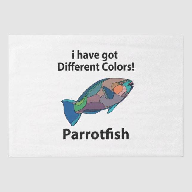Parrotfish Funny Birthday Tissue Paper (Front)