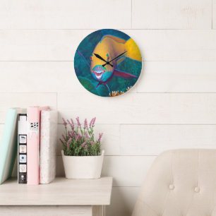 Parrotfish - Striking Make-Up! Colourful photo Large Clock
