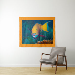 Parrotfish - Striking Make-Up! Colourful photo Tapestry