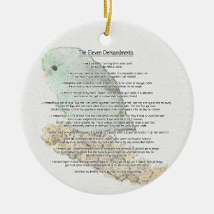 Parrotlets' Eleven Demandments Ceramic Ornament