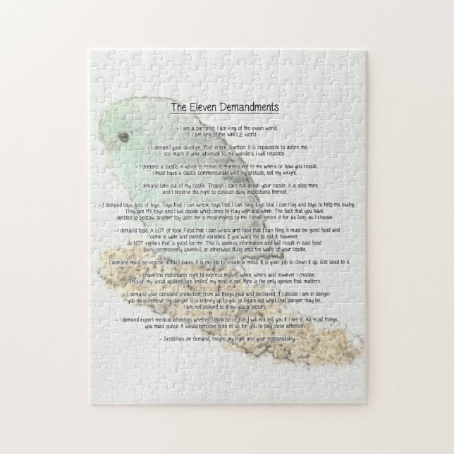 Parrotlets' Eleven Demandments Jigsaw Puzzle (Vertical)