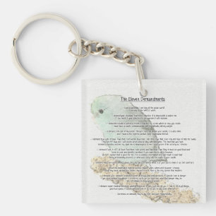 Parrotlets' Eleven Demandments Key Ring