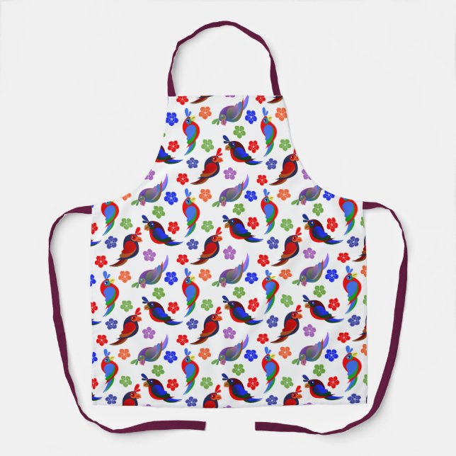 Parrots and Flowers Apron (Front)