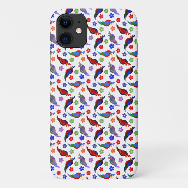 Parrots and Flowers Case-Mate iPhone Case (Back)