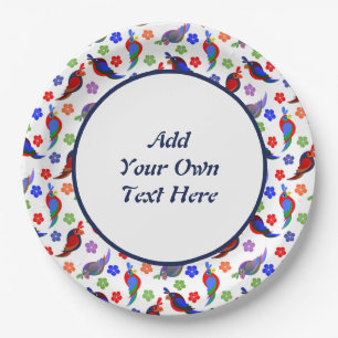 Parrots and Flowers Paper Plate