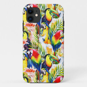 Parrots And Palm Leaves iPhone 11 Case