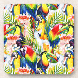 Parrots And Palm Leaves Coaster
