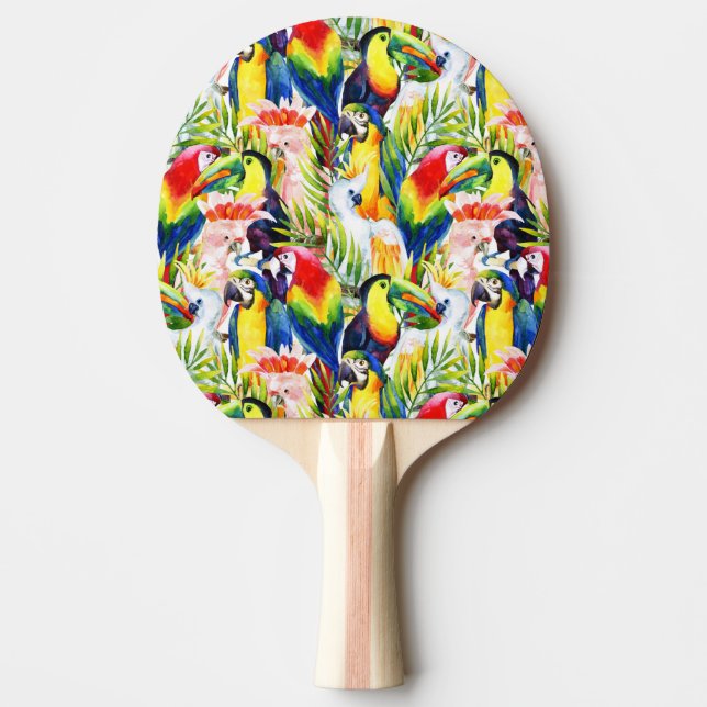 Parrots And Palm Leaves Ping Pong Paddle (Front)