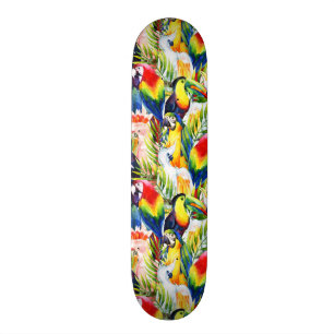 Parrots And Palm Leaves Skateboard