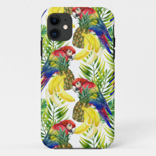 Parrots And Tropical Fruit iPhone 11 Case