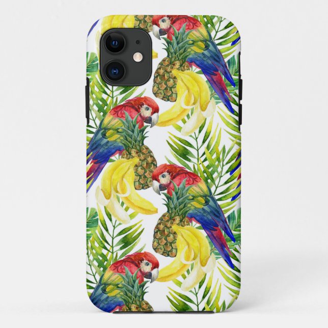 Parrots And Tropical Fruit Case-Mate iPhone Case (Back)