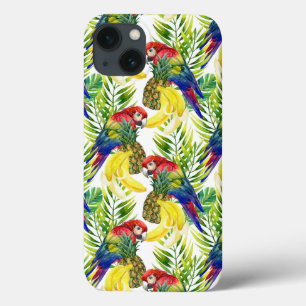 Parrots And Tropical Fruit iPhone 13 Case