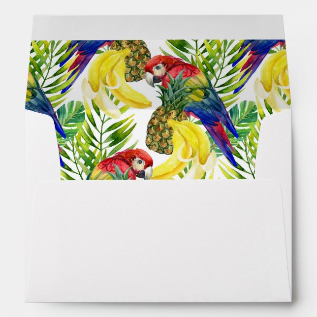 Parrots And Tropical Fruit Envelope (Back (Bottom))