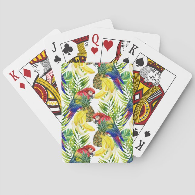 Parrots And Tropical Fruit Playing Cards (Back)