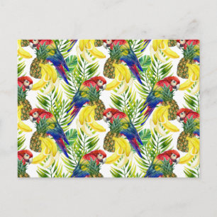 Parrots And Tropical Fruit Postcard